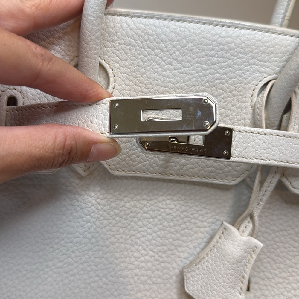 Hermès Birkin 30 in White Clemence Leather w/ Palladium hardware - Picture 17 of 17